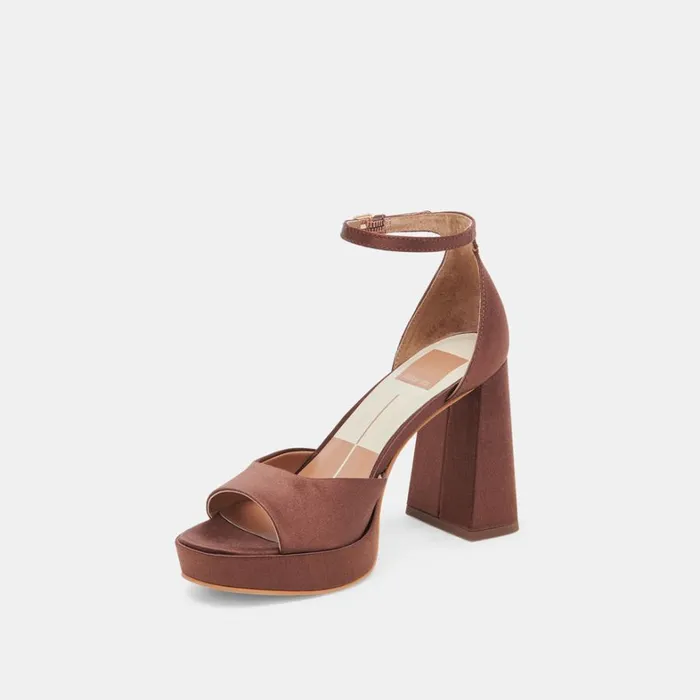 Heels Women Dolce Vita Pandro Heels Chocolate Satin
