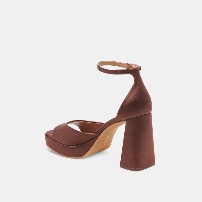 Heels Women Dolce Vita Pandro Heels Chocolate Satin