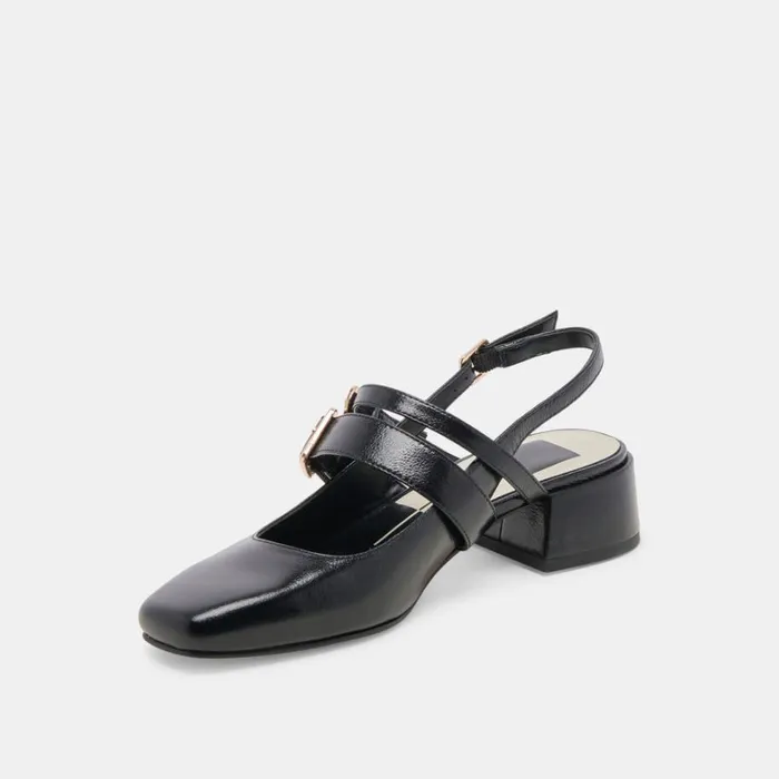 Heels Women Dolce Vita Patzy Heels Midnight Crinkle Patent Leather