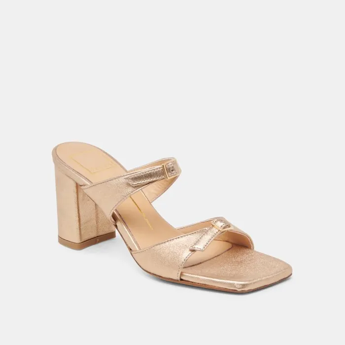 Heels Women Dolce Vita Shane Heels Gold Metallic Leather