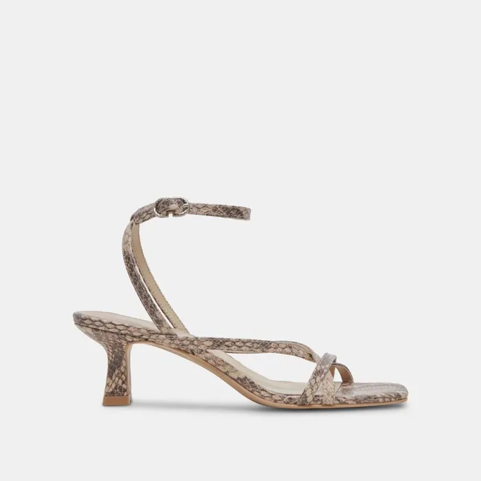 Heels Women Dolce Vita Zamal Heels Sand Snake Embossed