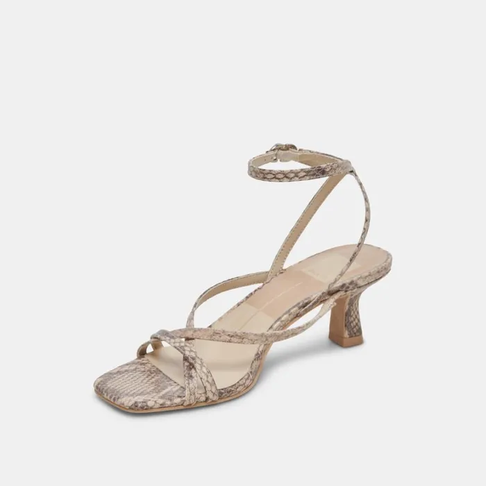 Heels Women Dolce Vita Zamal Heels Sand Snake Embossed
