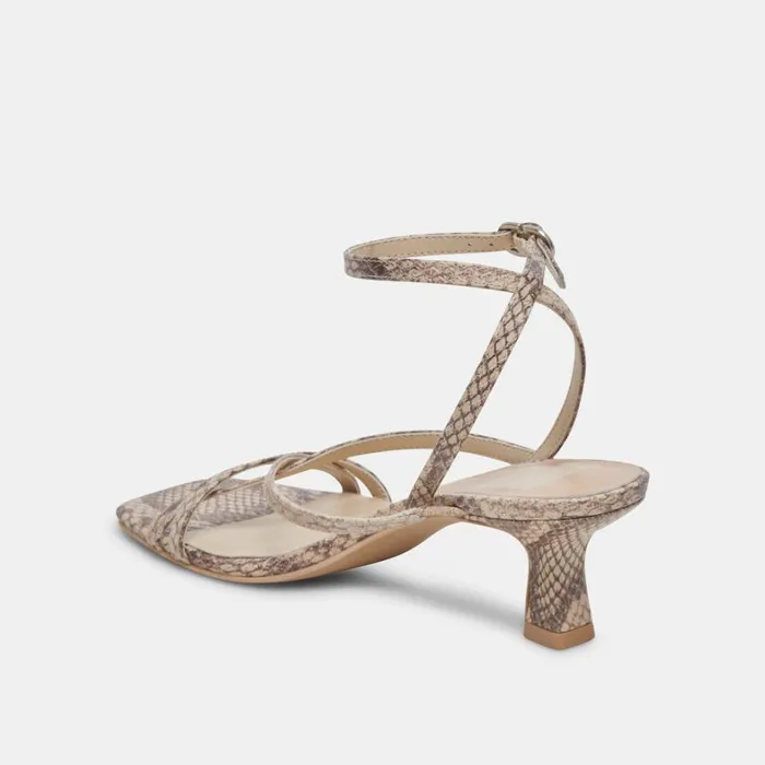 Heels Women Dolce Vita Zamal Heels Sand Snake Embossed