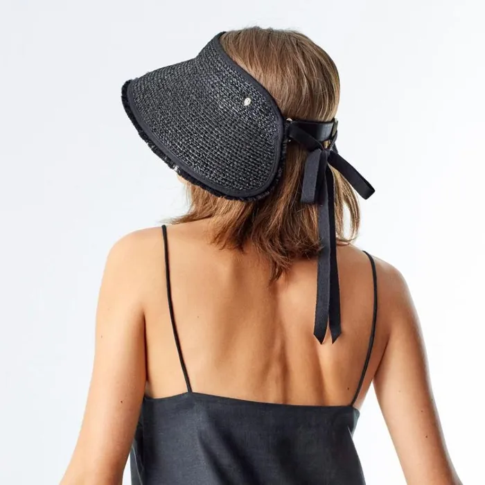 Helen Kaminski Aleeya 9 Fringe Charcoal Hats UPF 50