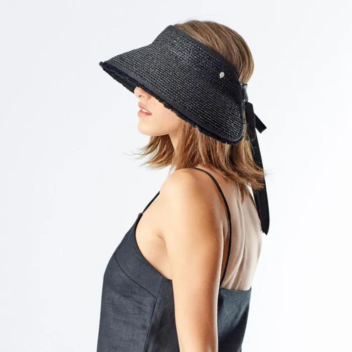 Helen Kaminski Aleeya 9 Fringe Charcoal Hats UPF 50