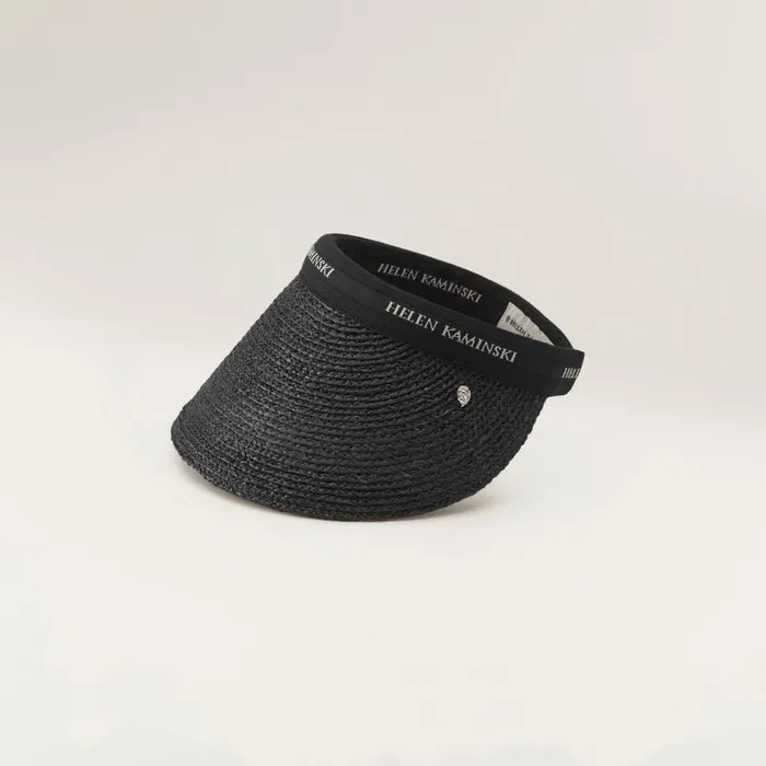 Helen Kaminski Bianca 12 Charcoal Black Logo Hats Visors