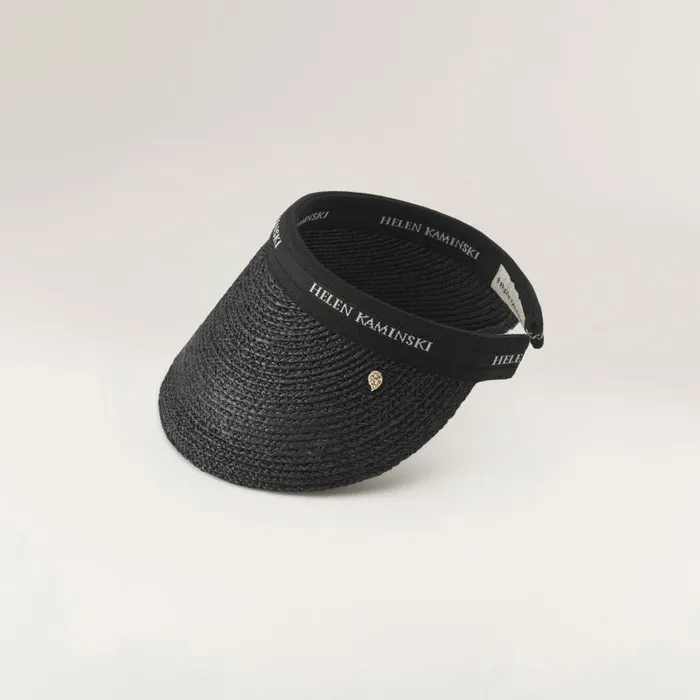 Helen Kaminski Bianca 12 Charcoal Black Logo Hats Visors