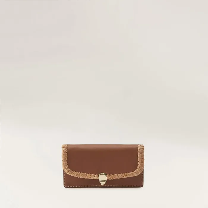 Helen Kaminski Blisse Wallet With Raffia Cuoio Nougat Bags Cross Body Bags