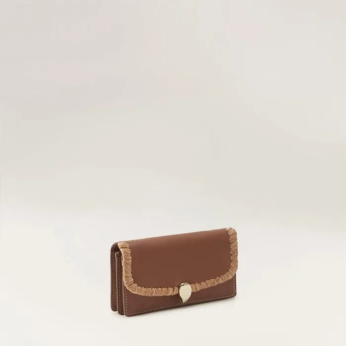 Helen Kaminski Blisse Wallet With Raffia Cuoio Nougat Bags Cross Body Bags