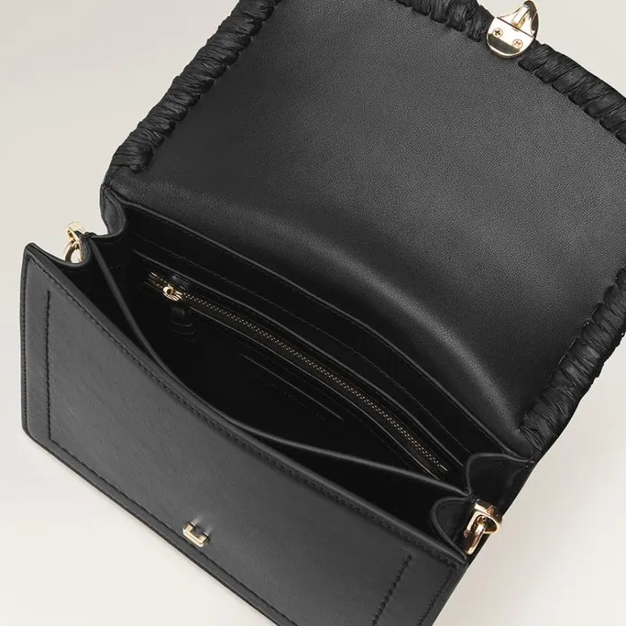 Helen Kaminski Dauphine Crossbody With Raffia Blackcharcoal Bags Cross Body Bags