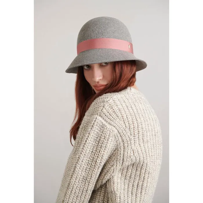Helen Kaminski Etta Conscious Grey Melangeblossom Hats Cloche