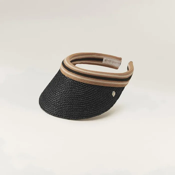 Helen Kaminski Marina Charcoalblack Stripe Hats Visors
