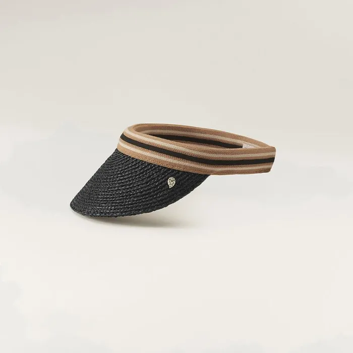 Helen Kaminski Marina Charcoalblack Stripe Hats Visors