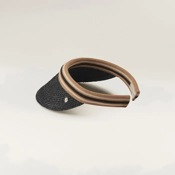 Helen Kaminski Marina Charcoalblack Stripe Hats Visors