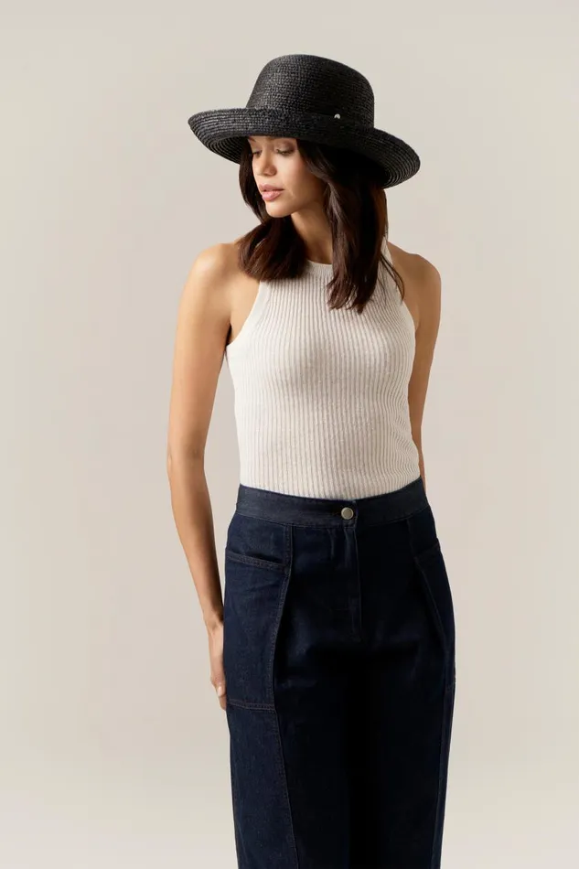 Helen Kaminski Prima 10 Charcoal Hats Round Crown