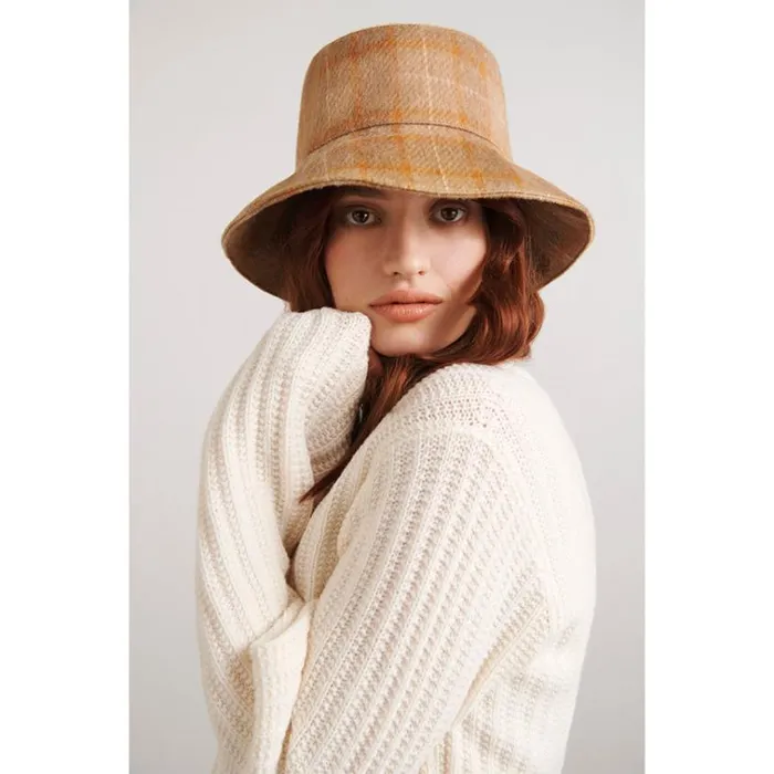 Helen Kaminski Roset Camel Check Hats Bucket