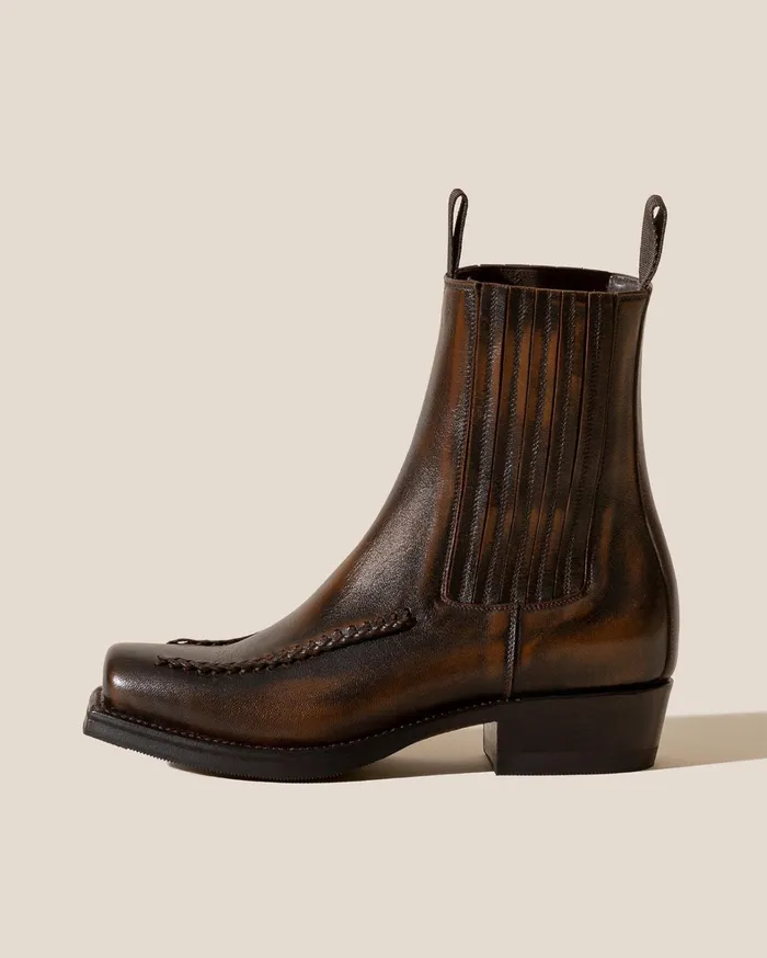 Hereu AGULLA 8211 SquareToe Braided Detail Chelsea Boot Women Boots