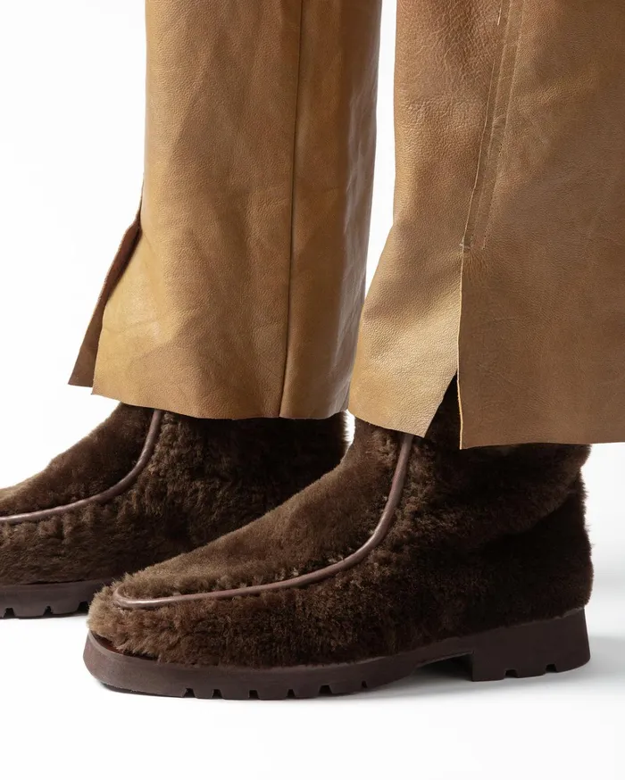 Hereu ARMENTA LOW ZIPPED 8211 Shearling Ankle Boot Loafer Women Boots