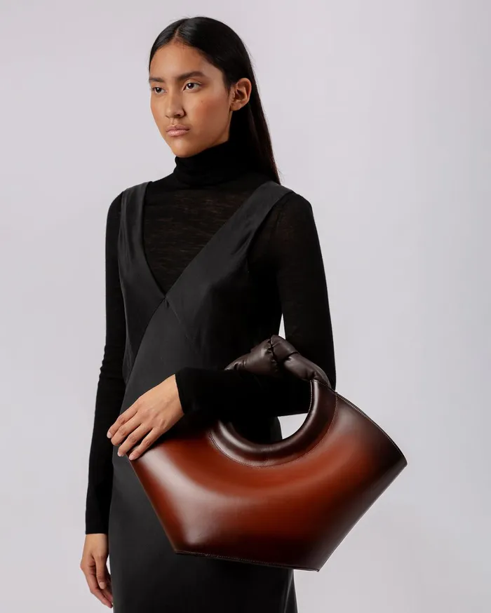 Hereu CASTELL AIRBRUSHED 8211 Knottedhandle Leather Tote Bag Women Tote Bags