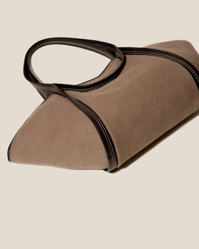 Hereu CUBER 8211 LeatherTrimmed Canvas Basket WomenMen Tote Bags
