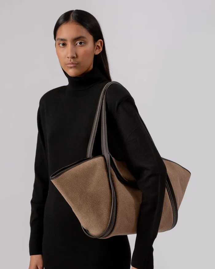 Hereu CUBER 8211 LeatherTrimmed Canvas Basket WomenMen Tote Bags