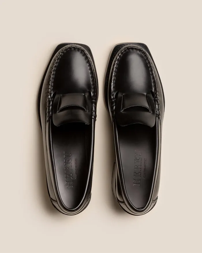 Hereu SINEU HEELED 8211 Interlaced Detail SlipOn Loafer Women Heels