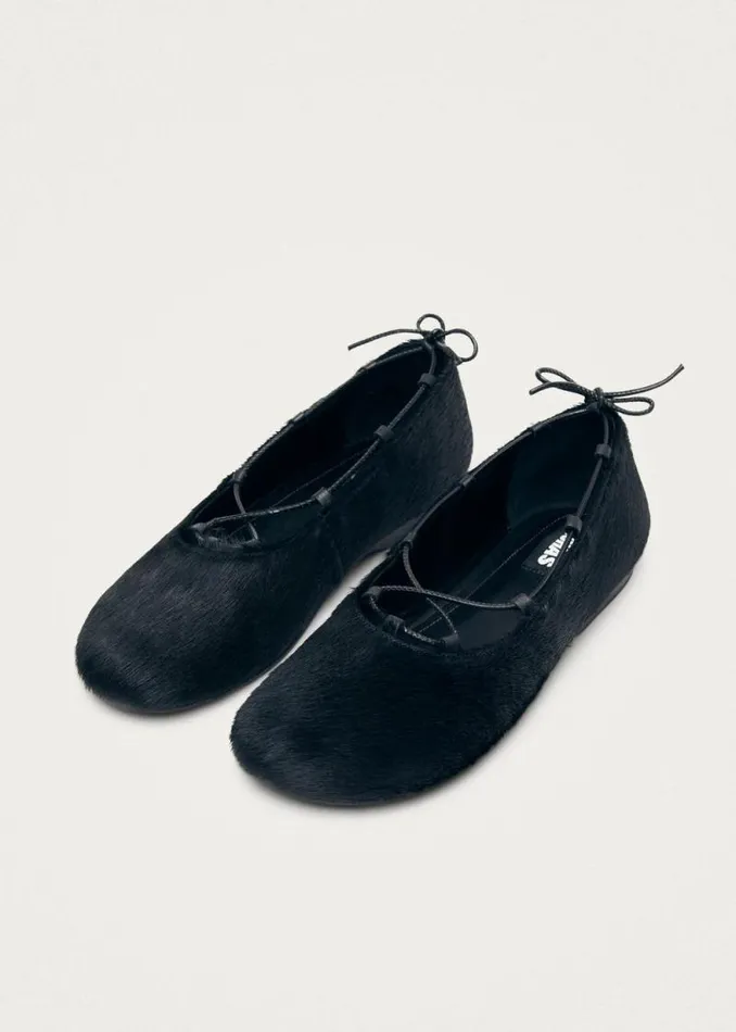 Hollis Soft Black Leather Ballet Flats Women ALOHAS Ballet Flats