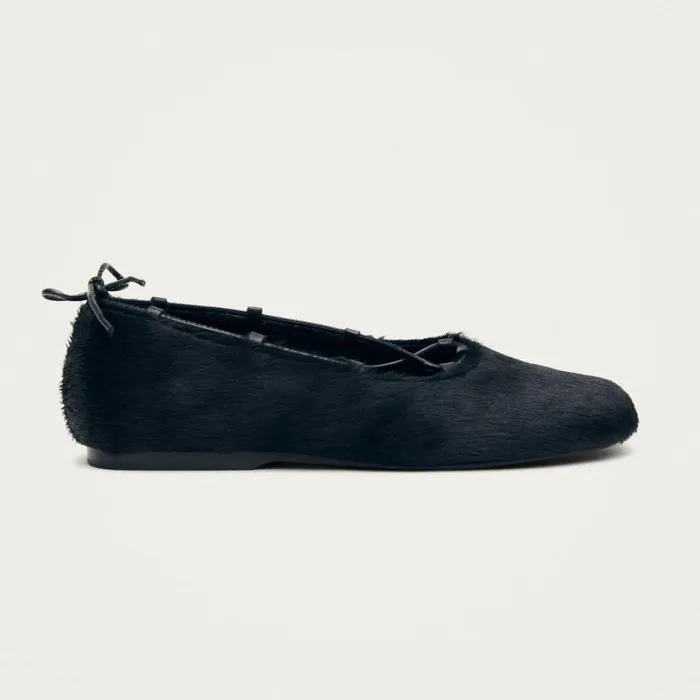 Hollis Soft Black Leather Ballet Flats Women ALOHAS Ballet Flats