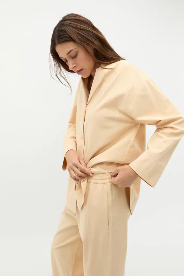 HomeWomen Sleepwear Seed Heritage Flannelette Shirt And Pant PJ Set Marzipan