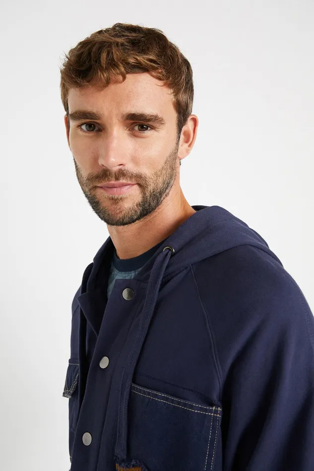Hooded Plush Jacket Mens Desigual Sweaters and Sweatshirts