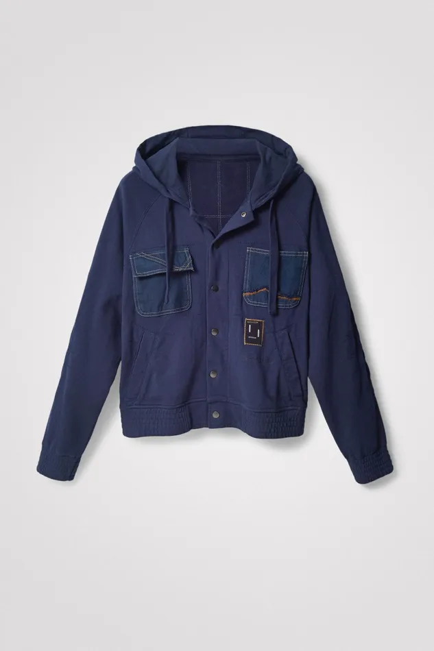 Hooded Plush Jacket Mens Desigual Sweaters and Sweatshirts