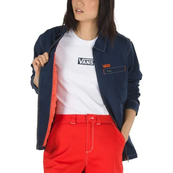 Hoodies and Jackets Vans Women Pro Stitched Station Jacket Dress Blues Hoodies and Jackets Vans Women Pro Stitched Station Jacket Dress Blues