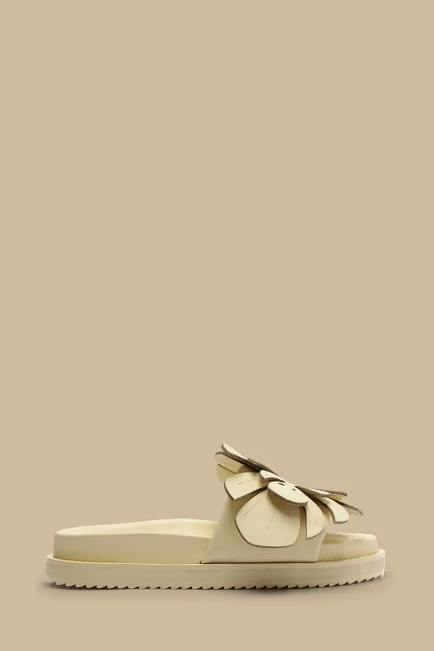 Ivory Monstera Slide Sandal Women FARM Rio Sandals