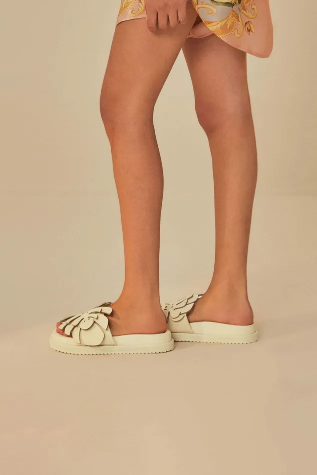 Ivory Monstera Slide Sandal Women FARM Rio Sandals