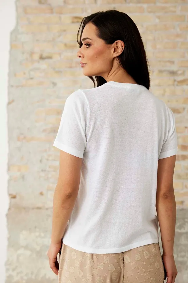 IZA KNIT BLOUSE 16122 010 White 010 Women IN FRONT CARDIGANS KNITS
