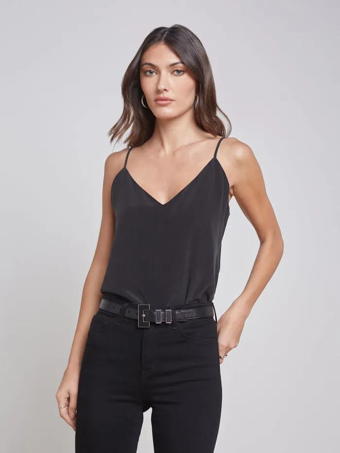 Jane Silk Camisole Black Women L039Agence Camisoles and Tanks