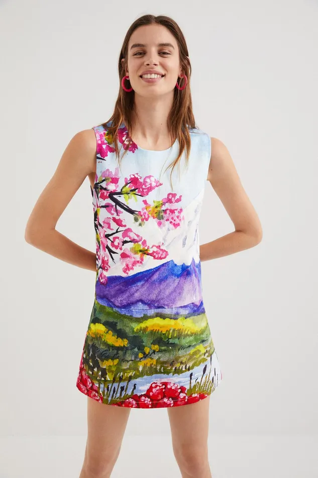 Japanese Print Pinafore Women Desigual Dresses