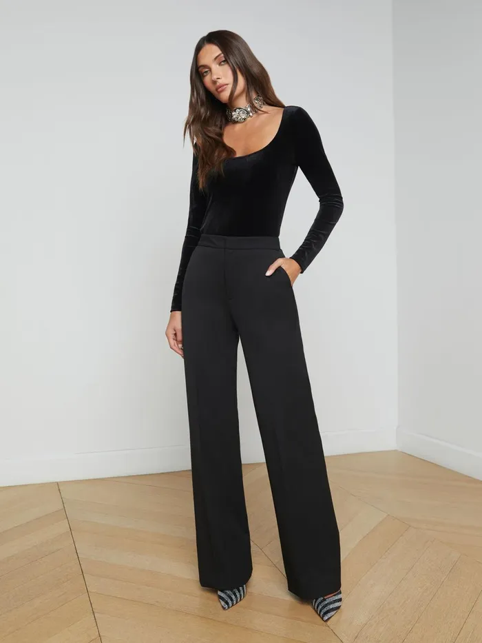 Jelena Velvet Top Black Women L039Agence Tees Jelena Velvet Top Black Women L039Agence Tees
