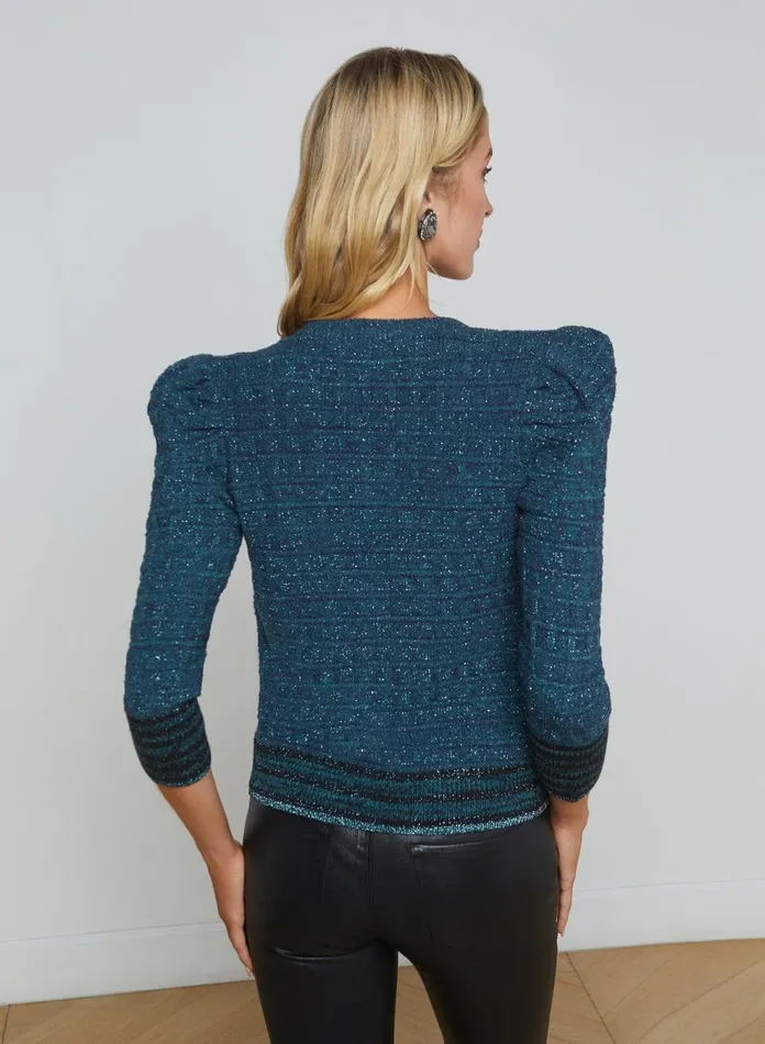 Jenni Cardigan Deep Teal Multi Women L039Agence Knitwear Jenni Cardigan Deep Teal Multi Women L039Agence Knitwear