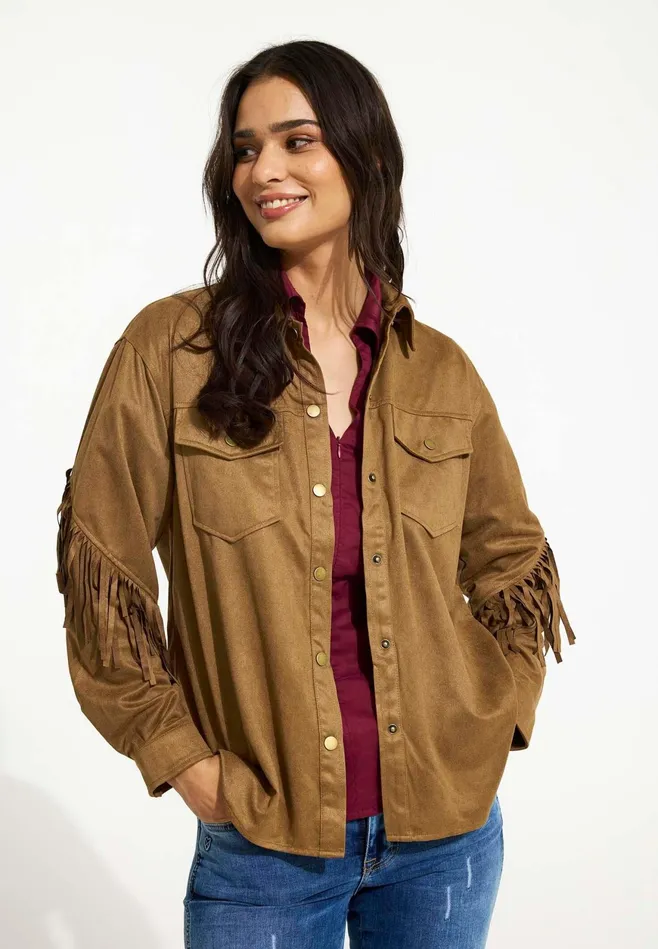 JESSICA SHIRT 16514 810 Cognac 810 Women IN FRONT BLOUSES SHIRTS