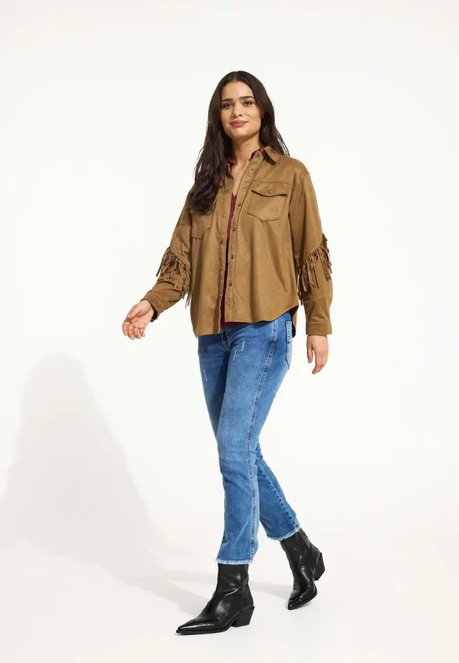 JESSICA SHIRT 16514 810 Cognac 810 Women IN FRONT BLOUSES SHIRTS