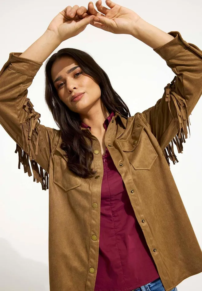 JESSICA SHIRT 16514 810 Cognac 810 Women IN FRONT BLOUSES SHIRTS