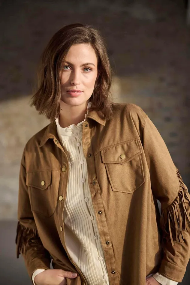 JESSICA SHIRT 16514 810 Cognac 810 Women IN FRONT BLOUSES SHIRTS