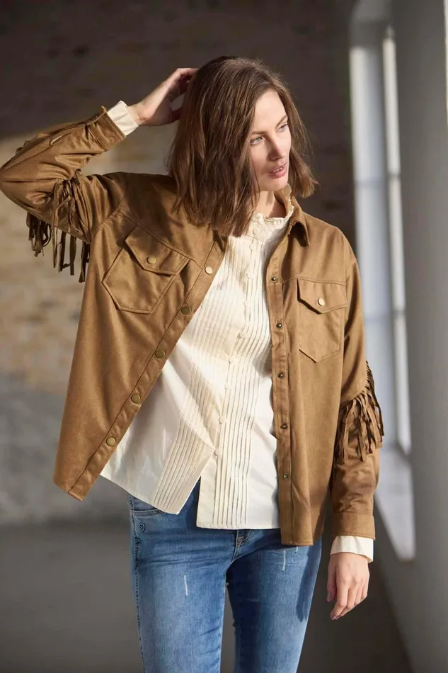 JESSICA SHIRT 16514 810 Cognac 810 Women IN FRONT BLOUSES SHIRTS