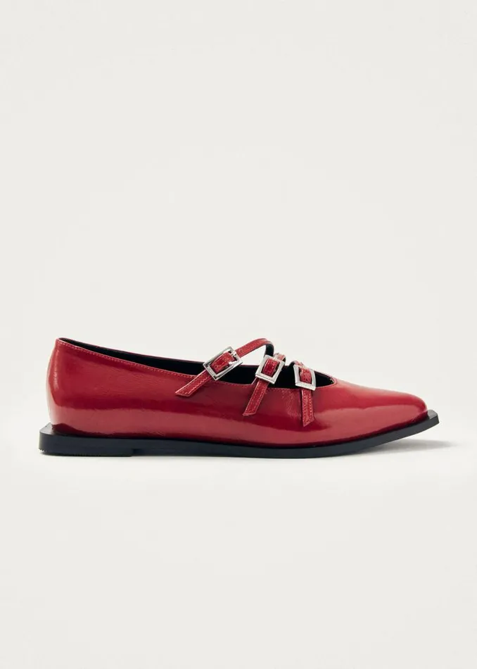 Jive Onix Red Leather Ballet Flats Women ALOHAS Ballet Flats