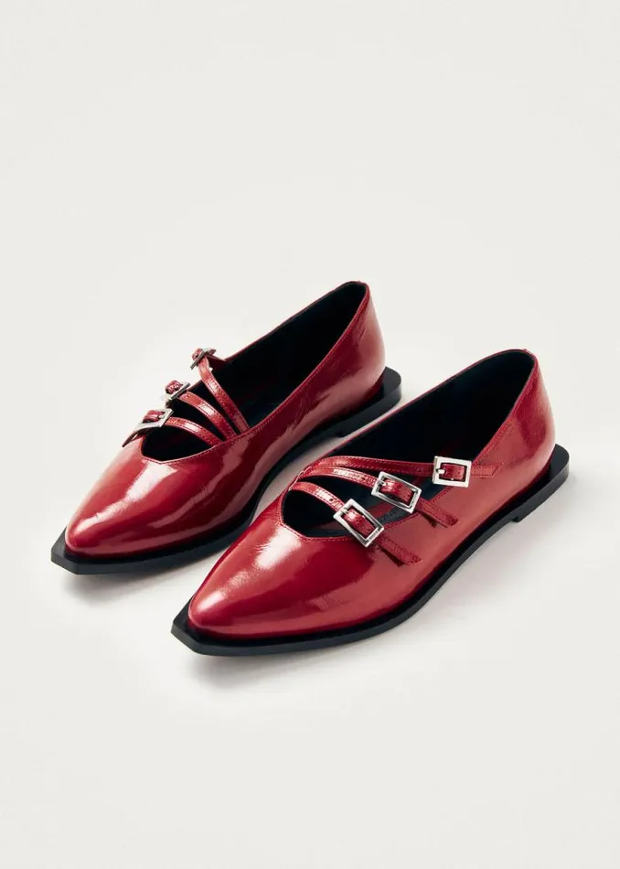 Jive Onix Red Leather Ballet Flats Women ALOHAS Ballet Flats