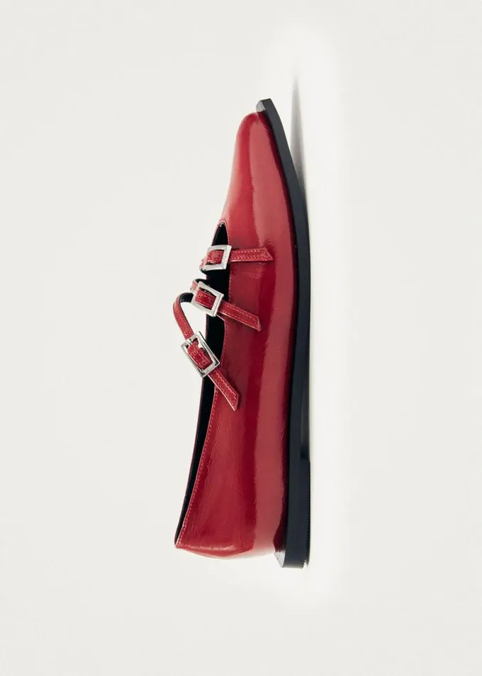 Jive Onix Red Leather Ballet Flats Women ALOHAS Ballet Flats