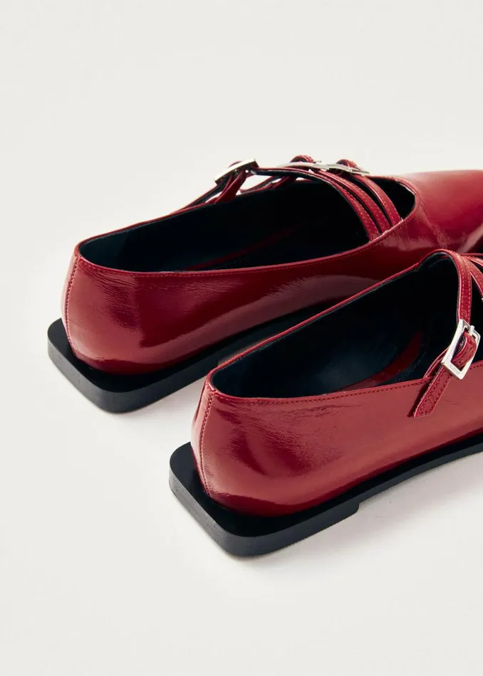 Jive Onix Red Leather Ballet Flats Women ALOHAS Ballet Flats