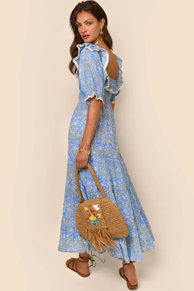 Joanie Sarasa Blue Women RIXO Dresses Joanie Sarasa Blue Women RIXO Dresses