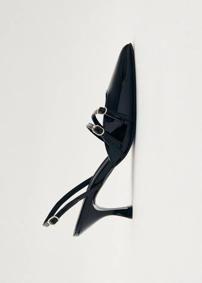 Joelle Onix Black Leather Pumps Women ALOHAS Heels